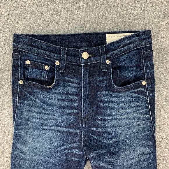Rag & Bone Jean Womens 26 Anfield Denim Back Zip Ankle High Rise Skinny Stretch - Picture 3 of 13